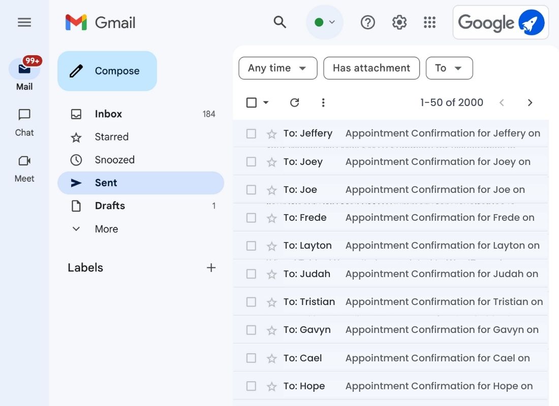 Mail Rocket: mail merge for gmail